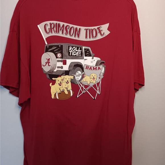 Gently Used Alabama Roll Tide Gildan Crimson Cotton T-Shirt XL - Picture 3 of 4